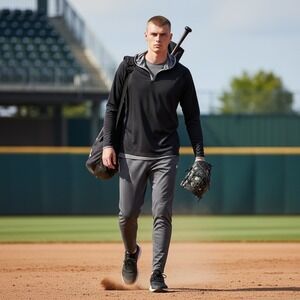 DeMarini Mens V-Neck Hoodie Black Grey Performance Training Top XL WTD3080BLXL